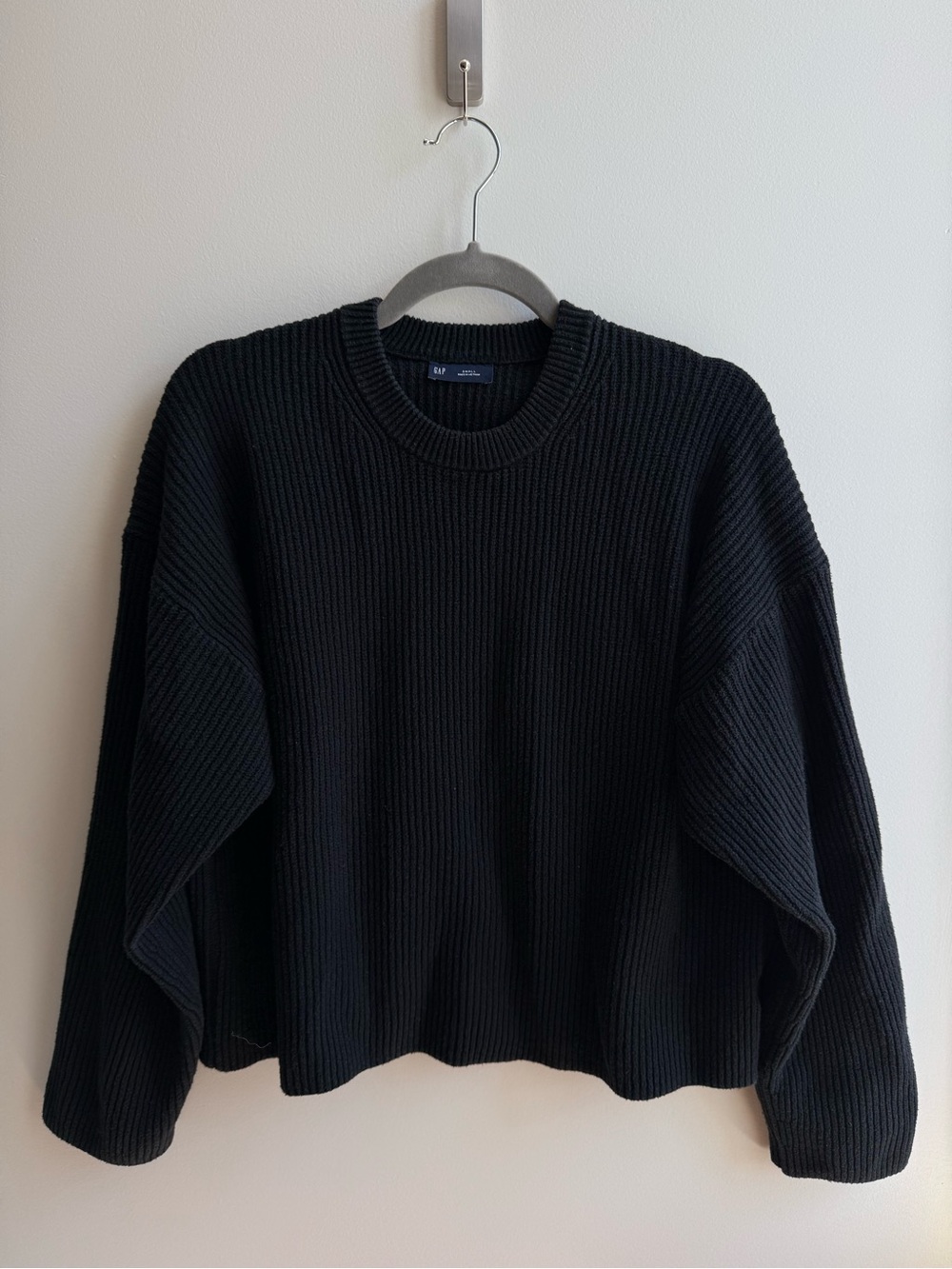 Gap Black Ribbed Crewneck Sweater